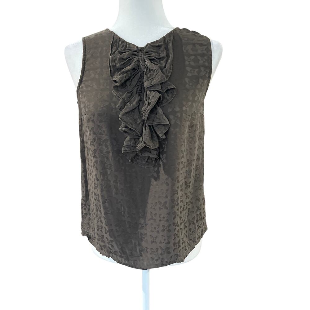 Marc by Marc Jacobs Vintage Silk Ruffle Sleeveless Blouse Size XS Retro 60s